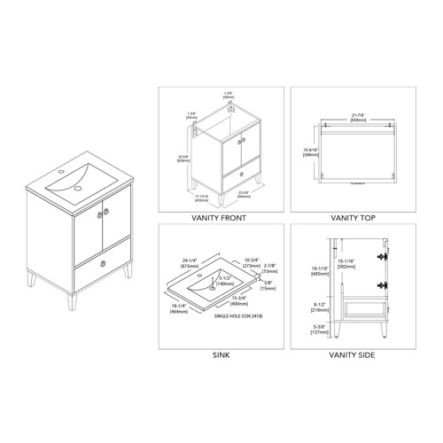 Blossom 24'' Single Bathroom Vanity with Sink Wayfair